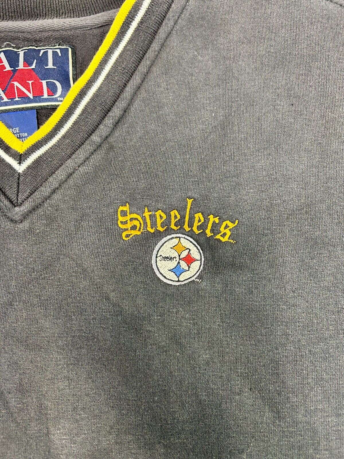 Vintage 90s Pittsburgh Steelers NFL Embroidered Spellout Sweatshirt Size Large