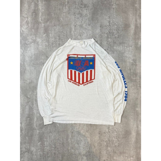 Vintage 1984 Olympic Games Team USA Graphic Long Sleeve T-Shirt Size Medium