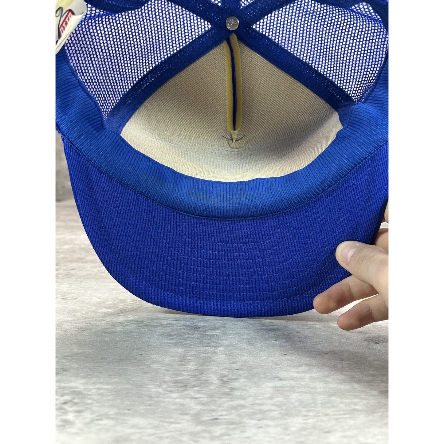 Vintage 1980s Schwab Ford Graphic Spellout Logo Trucker Snapback Hat OSFA
