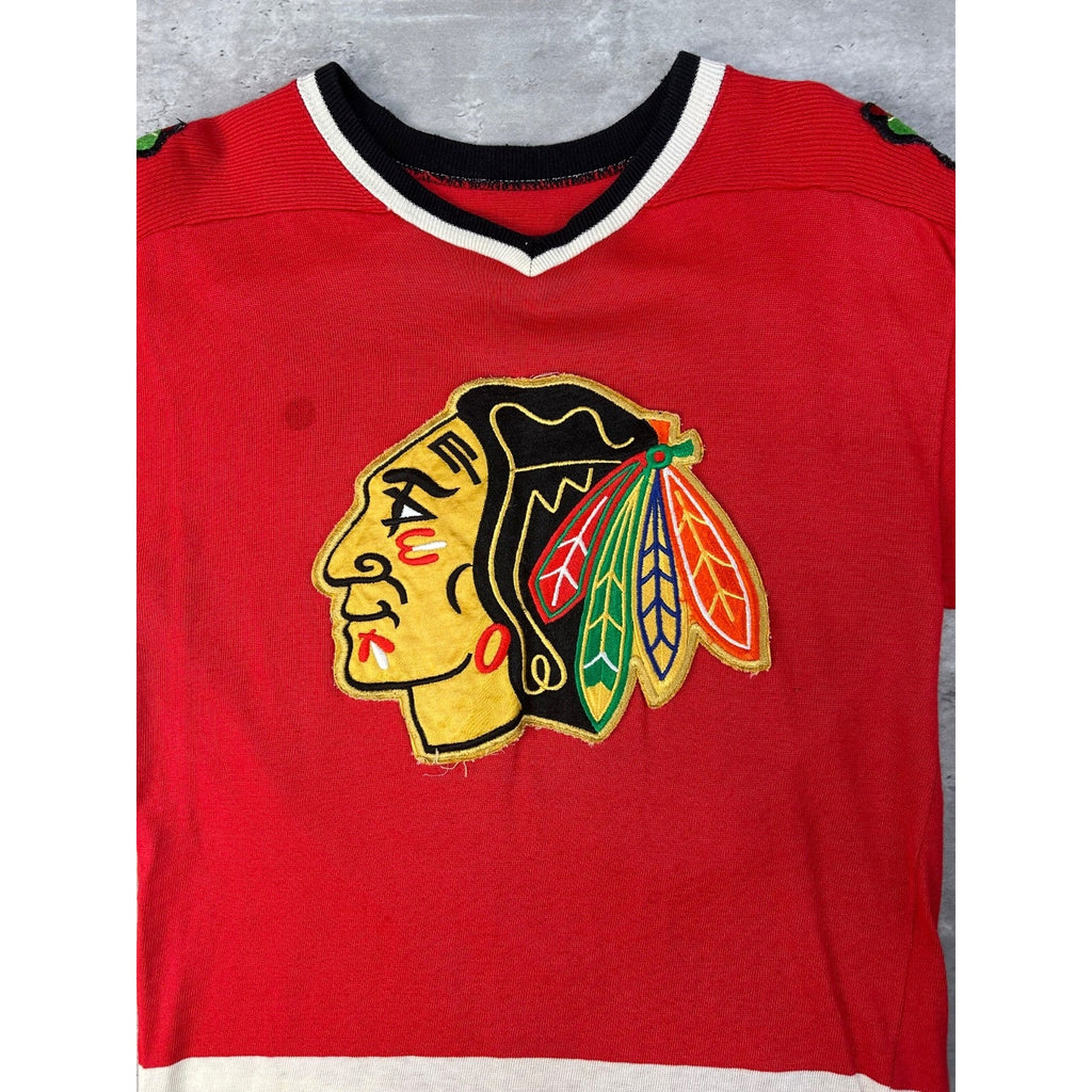 Vintage 70s/80s Chicago Blackhawks #35 NHL Hockey Jersey Size Medium