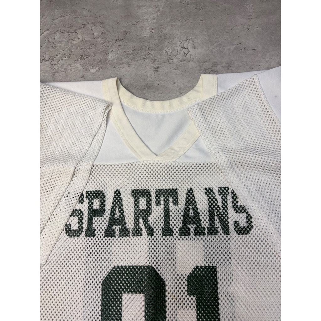 Vintage 90s Michigan State Spartans #81 NCAA Mesh Football Jersey Size Medium