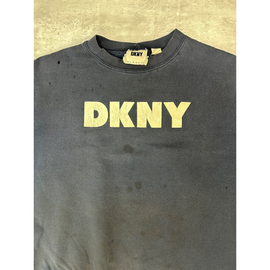 Vintage 90s DKNY Classic Spellout Graphic Crewneck Sweatshirt Size Large