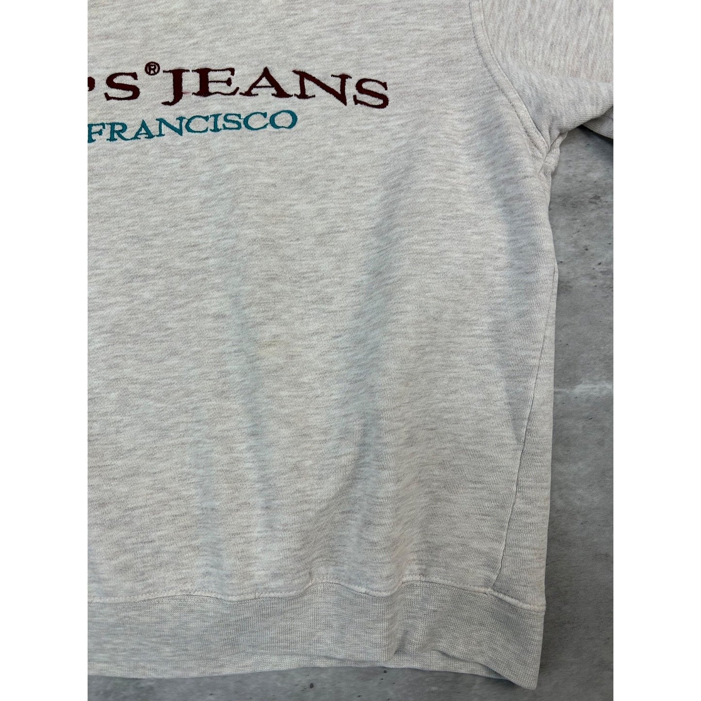 Vintage 90s Levis Jeans Embroidered Spellout Crewneck Sweatshirt Size Medium