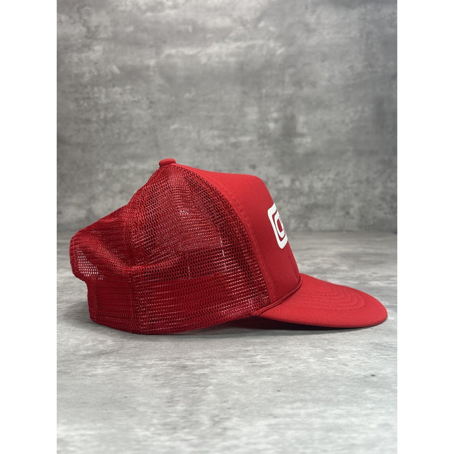 Vintage 1980s Crudo Bros Graphic Spellout Trucker Snapback Hat OSFA Red