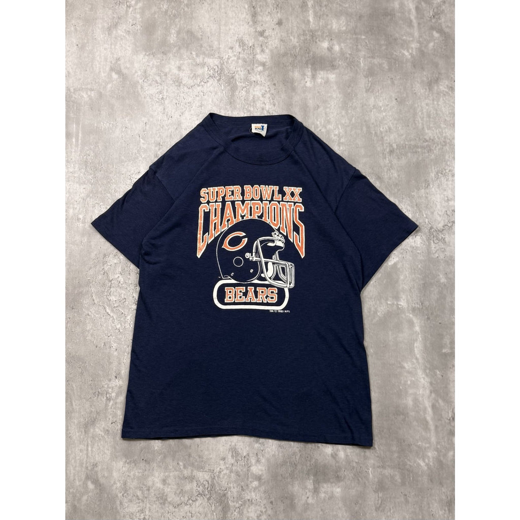 Vintage 1985 Chicago Bears NFL Super Bowl XX Champs Helmet T-Shirt Size Large