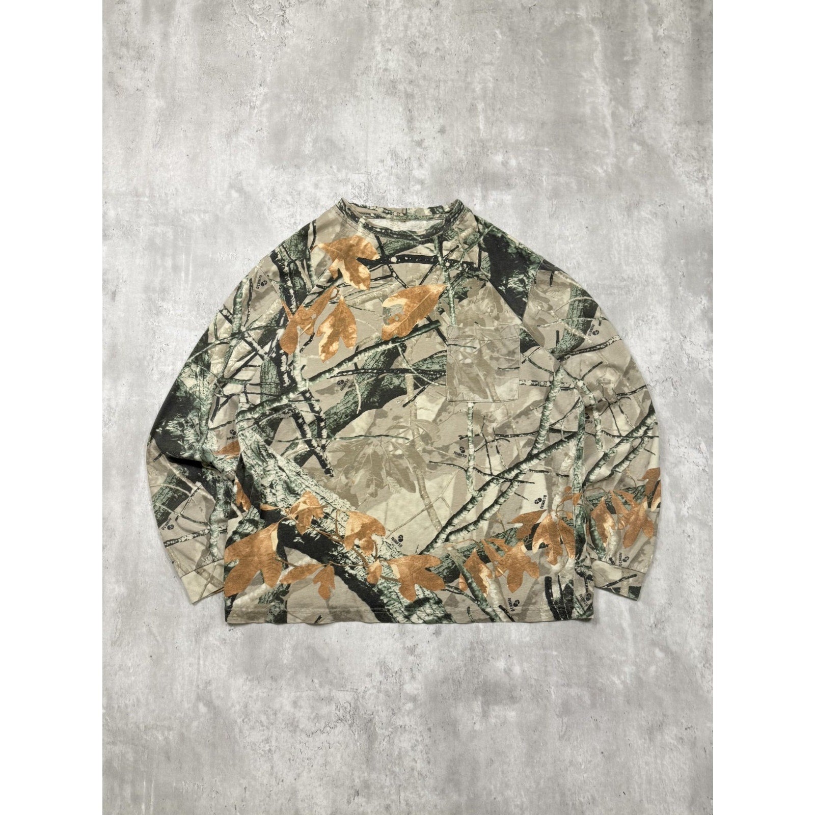 Vintage Fusion 3D Tree Camo Hunting Long Sleeve T-Shirt Size Large