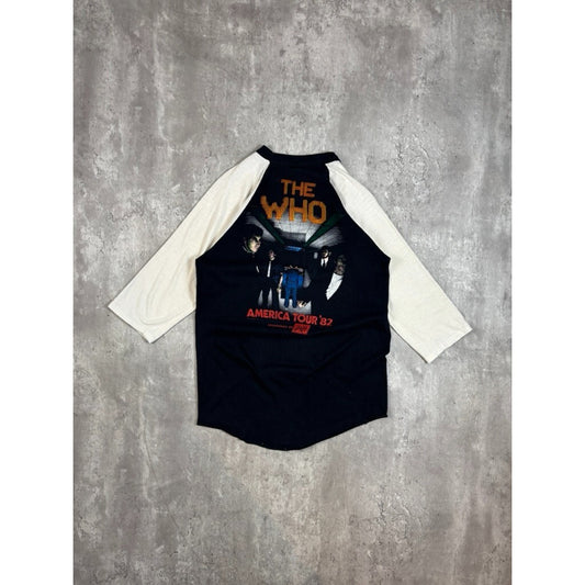 Vintage 1982 The Who American Tour Rock Music Raglan Band T-Shirt Size Large