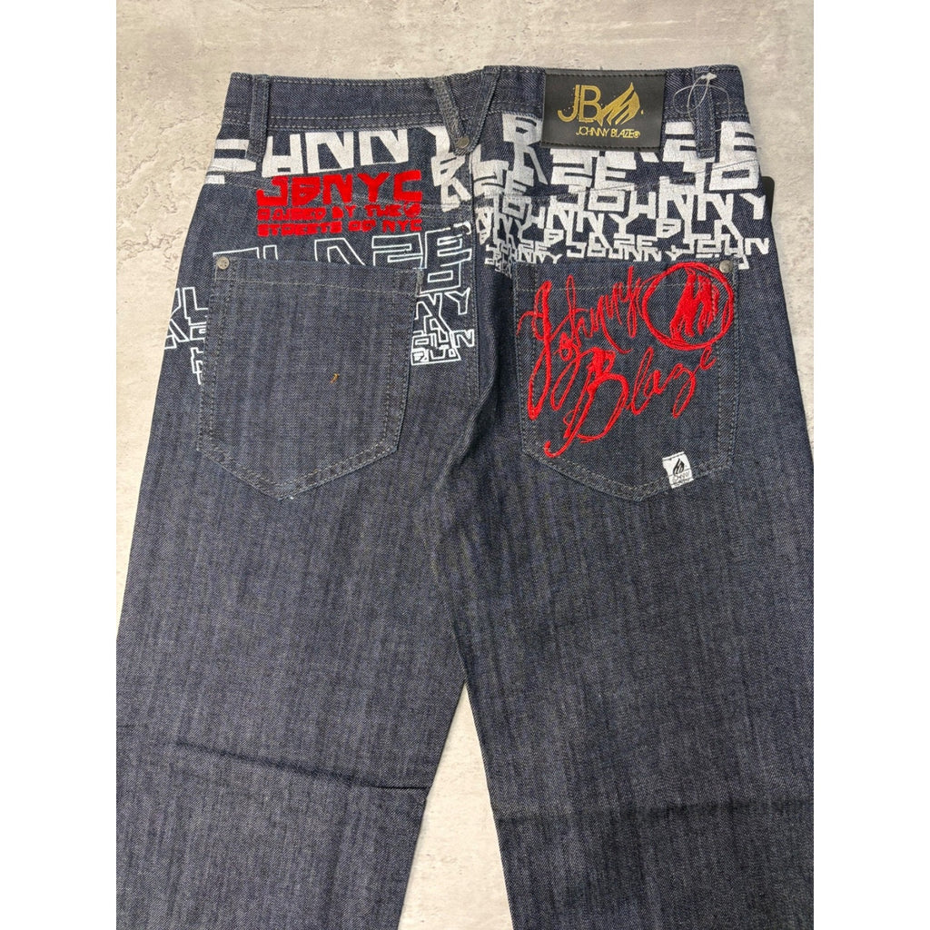 Vintage Y2K Womens Johnny Blaze Embroidered Signature Pocket Pants