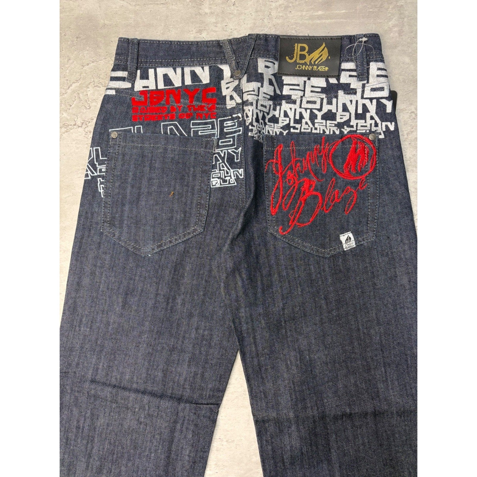 Vintage Y2K Womens Johnny Blaze Embroidered Signature Pocket Pants