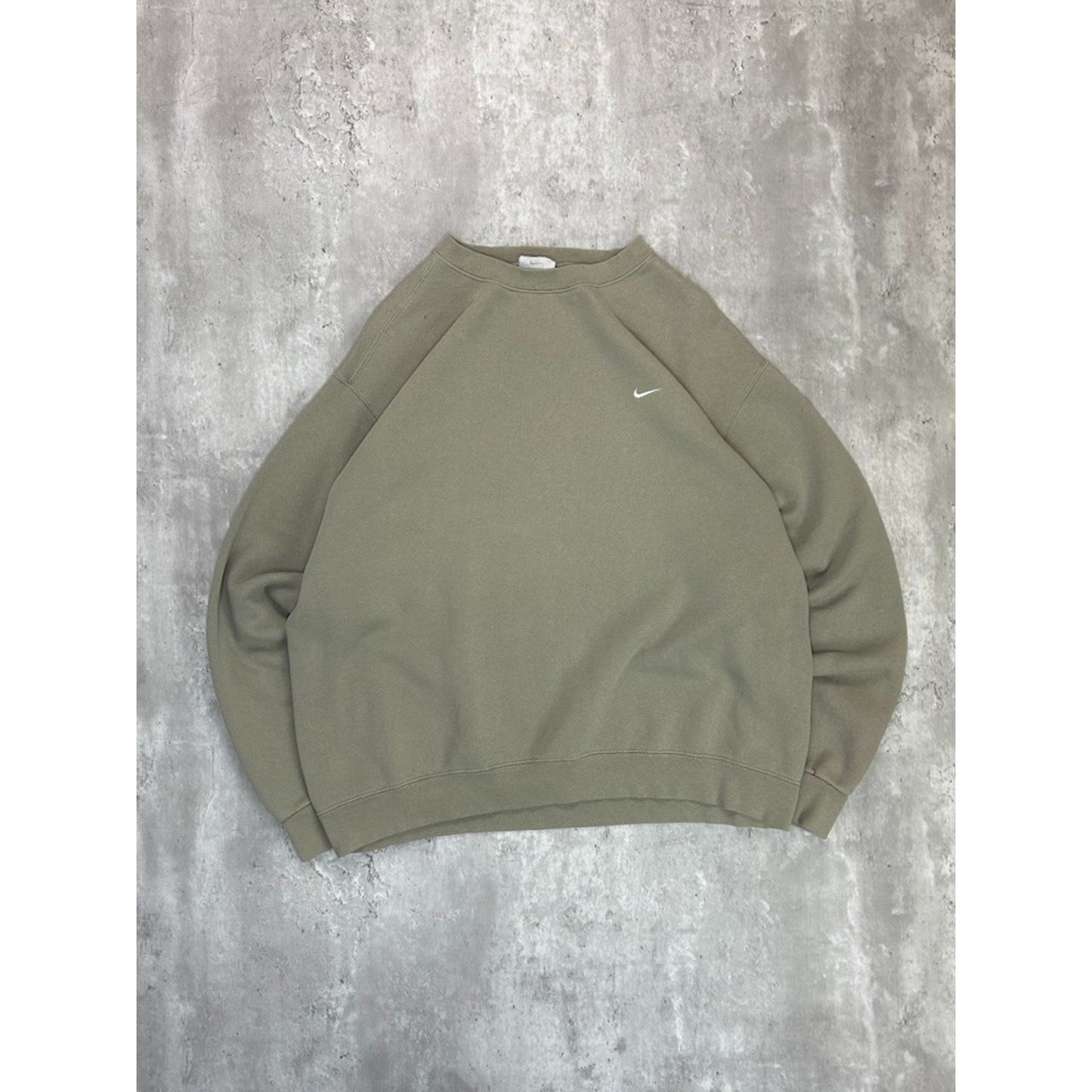 Vintage 2000s Nike Embroidered Mini Swoosh Earth Tone Sweatshirt Size Large