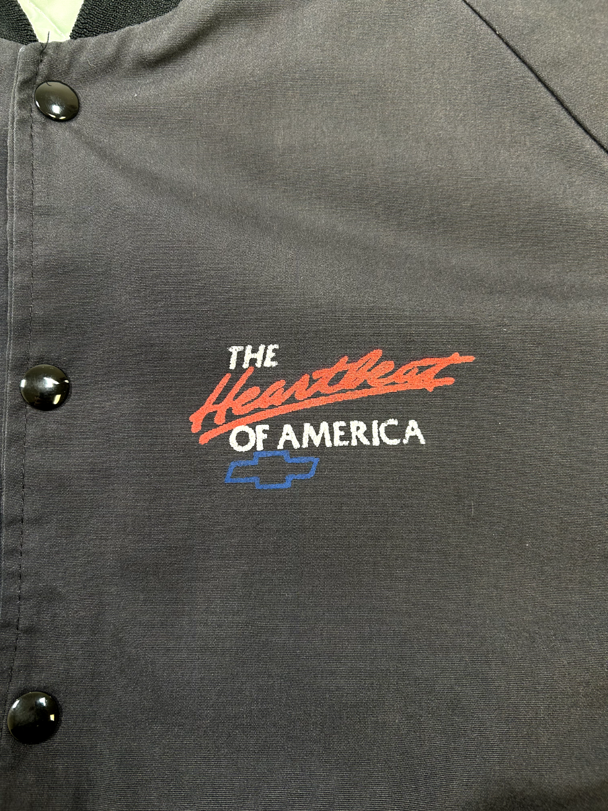 Vintage 1990 Heartbeat Of America Chevrolet Insulated Bomber Jacket Size XL