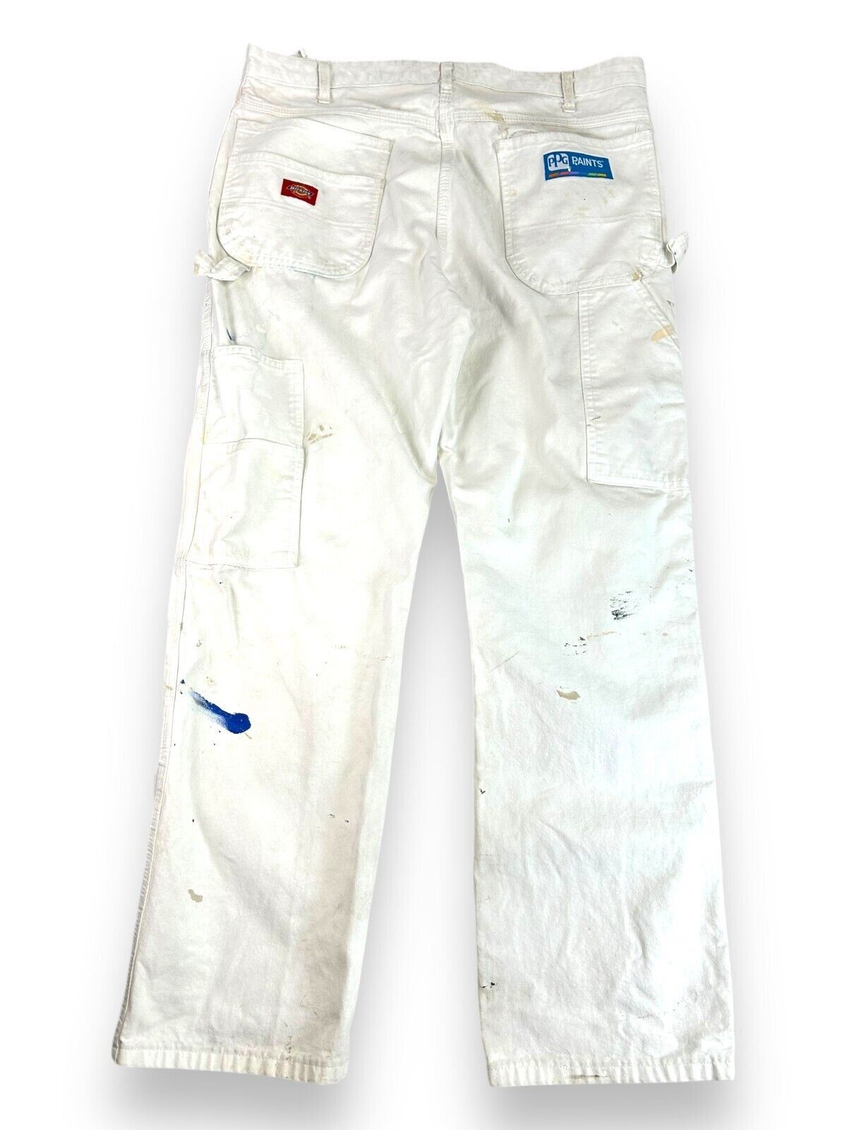 Dickies PPG Paints Canvas Work Wear Carpenter Painter Pants Size 36W White