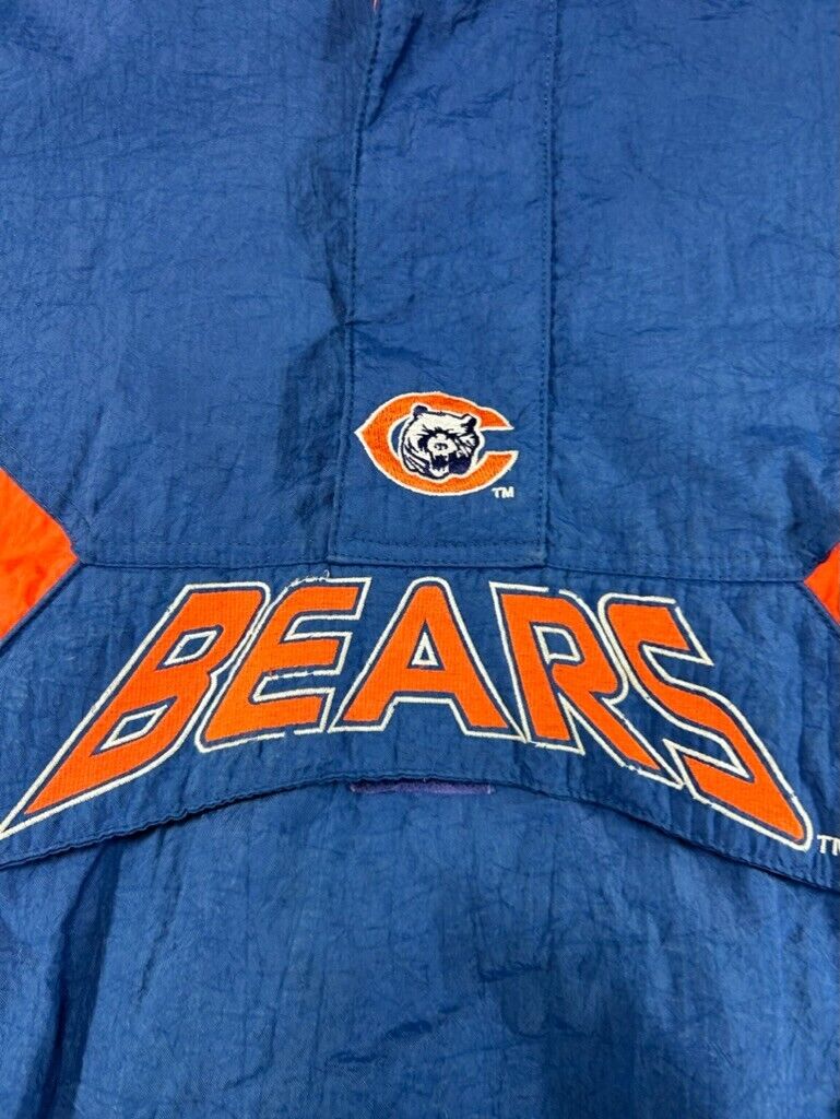 Vintage 90s Chicago Bears NFL 1/2 Zip Starter Insulated Pullover Jacket XL YOUTH