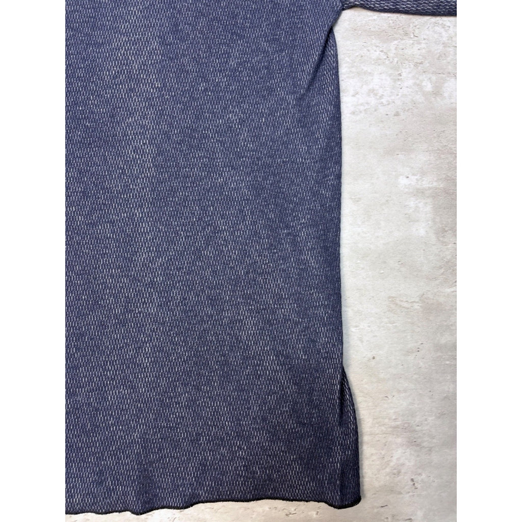 Vintage Blank Blue Thermal Waffle Print Long Sleeve T-Shirt Size Large