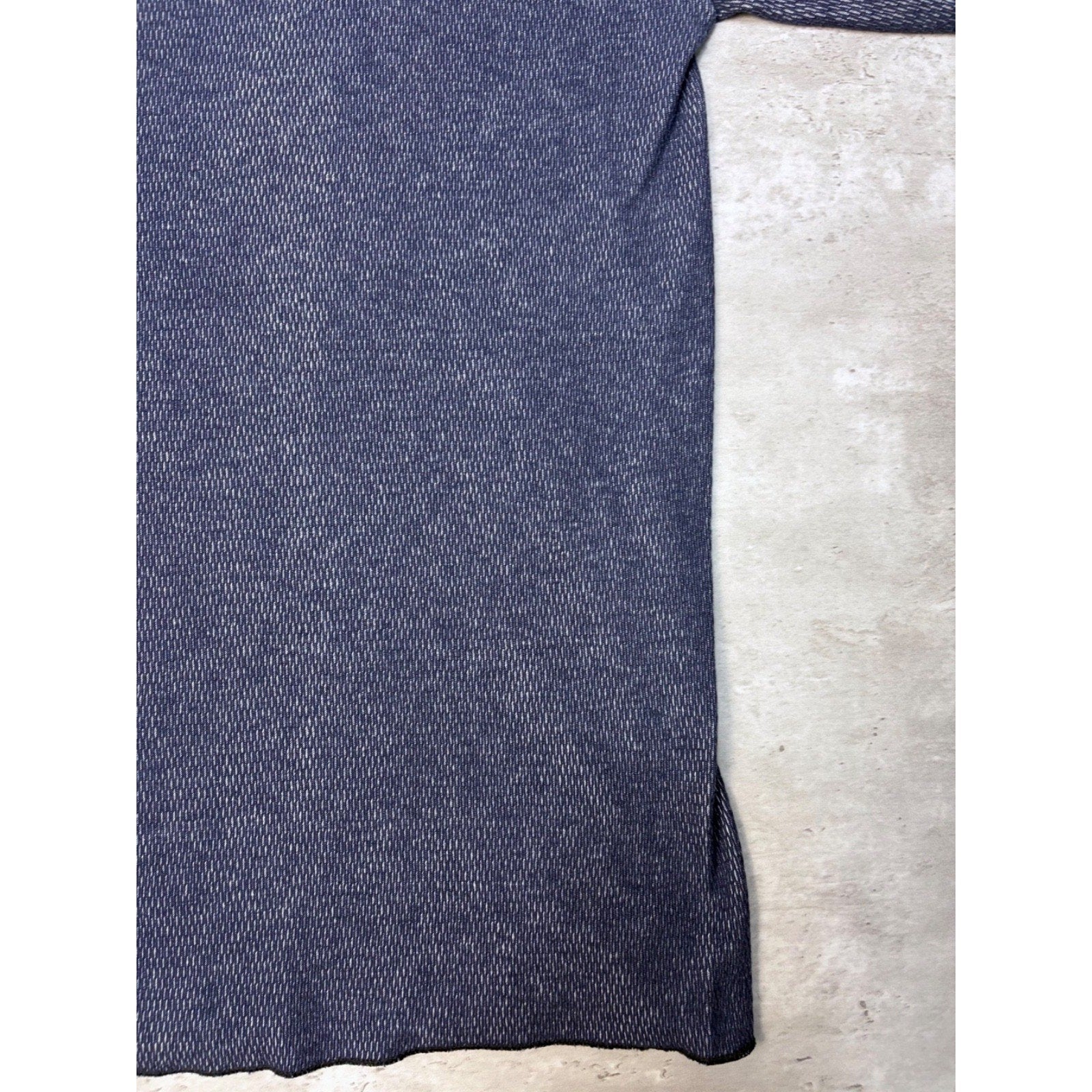 Vintage Blank Blue Thermal Waffle Print Long Sleeve T-Shirt Size Large