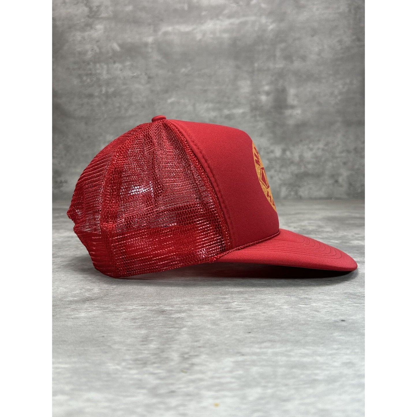 Vintage 1980s Masey Harris Tractors Graphic Logo Trucker Snapback Hat OSFA Red
