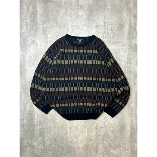 Vintage Knights Bridge Abstract Striped Pullover Knit Sweater Size Large