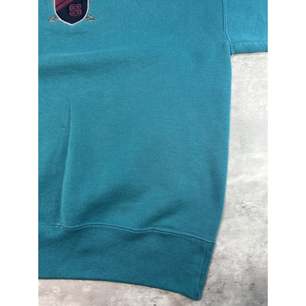 Vintage 90s Slippery Rock University NCAA Embroidered Spellout Sweatshirt Sz Med