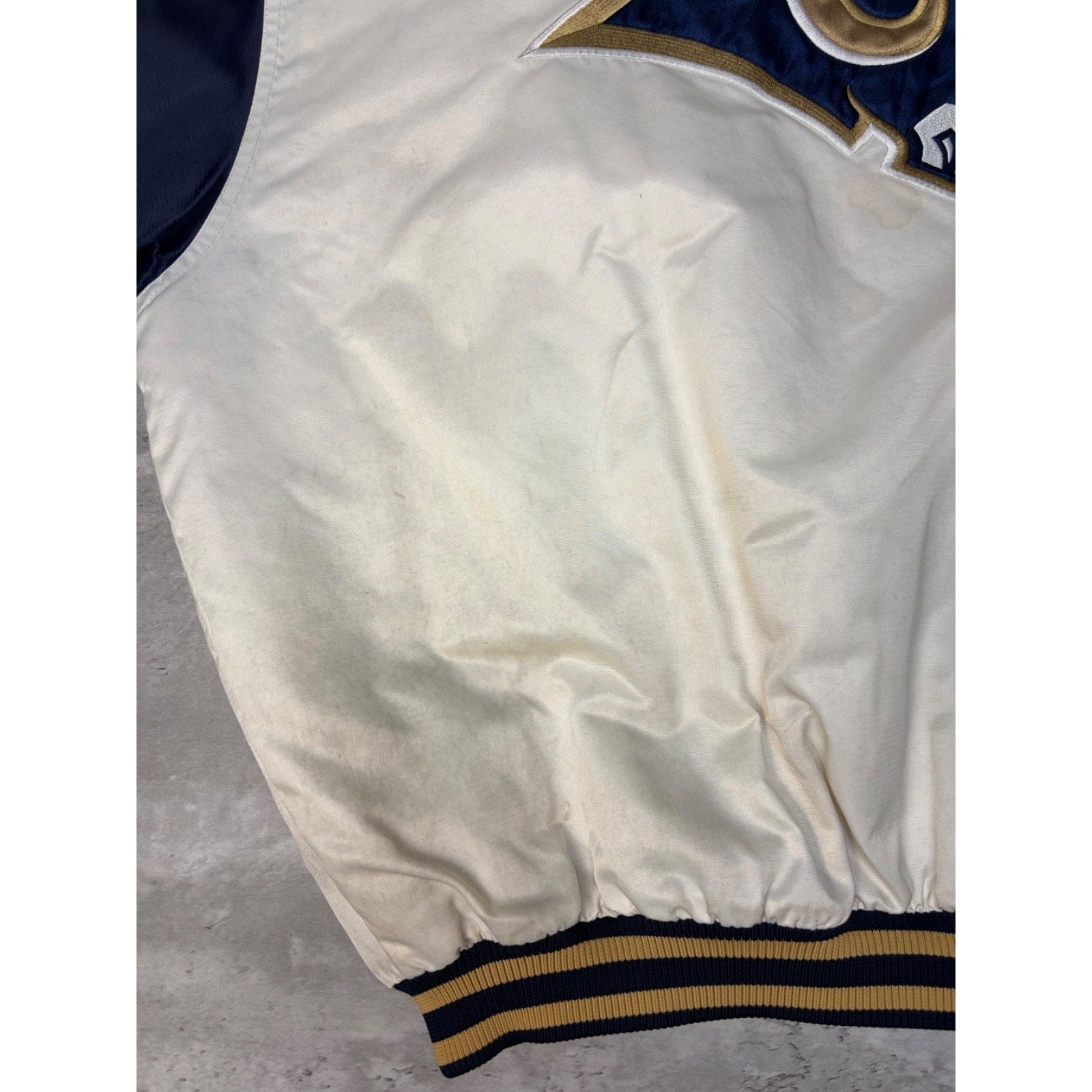Vintage St Louis Rams NFL Reebok Football Bomber Jacket Size Large
