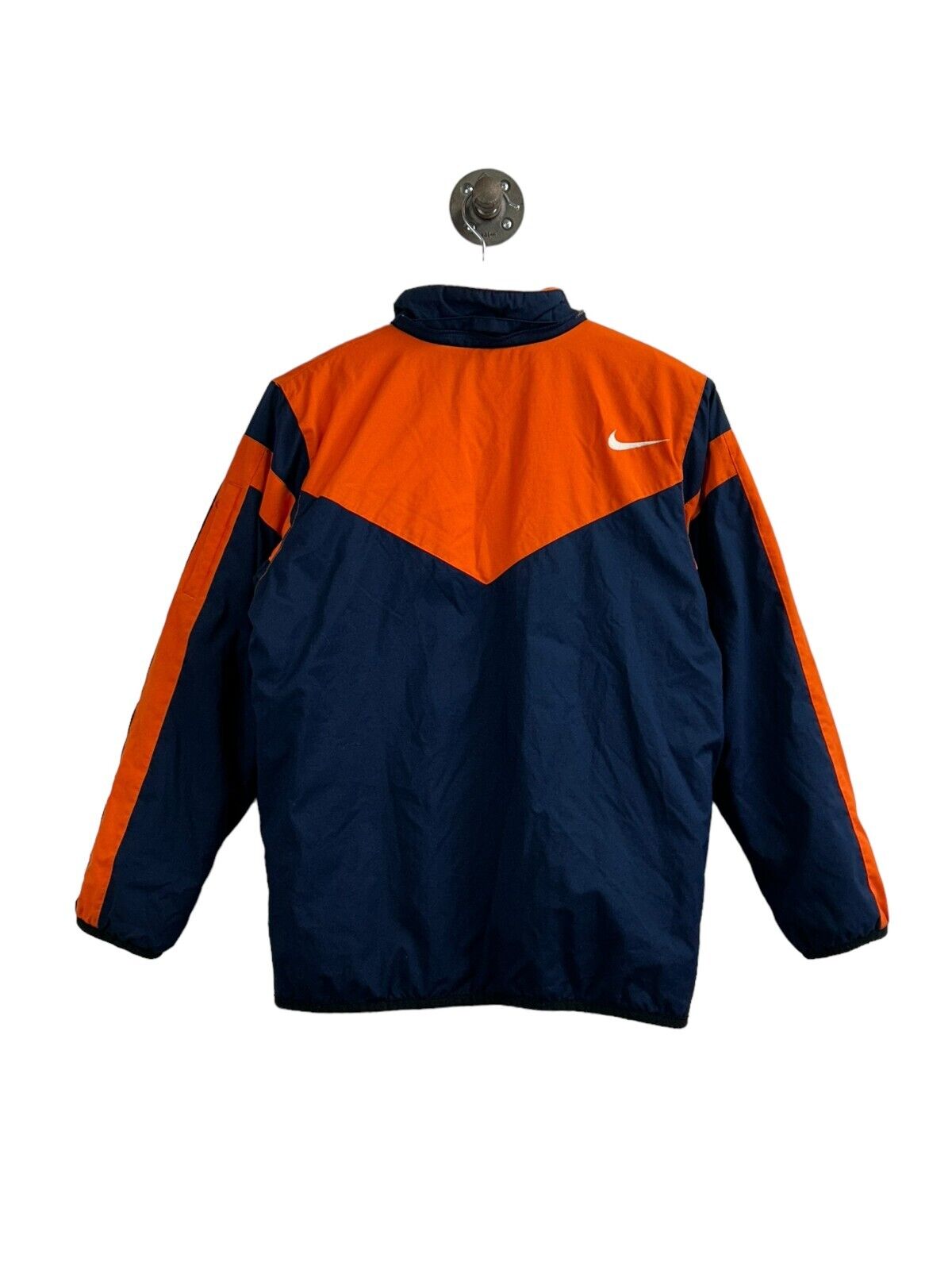 Vintage Y2K Nike Embroidered Logo Reversible Nylon Fleece Jacket Size Medium