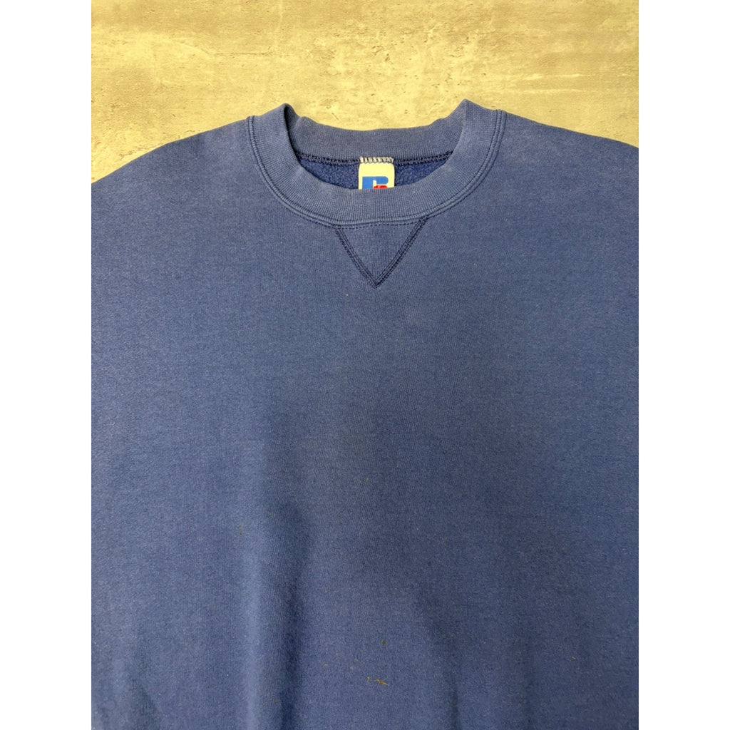 Vintage 90s Russell Athletics Blank Pullover Blue Crewneck Sweatshirt Size 2XL