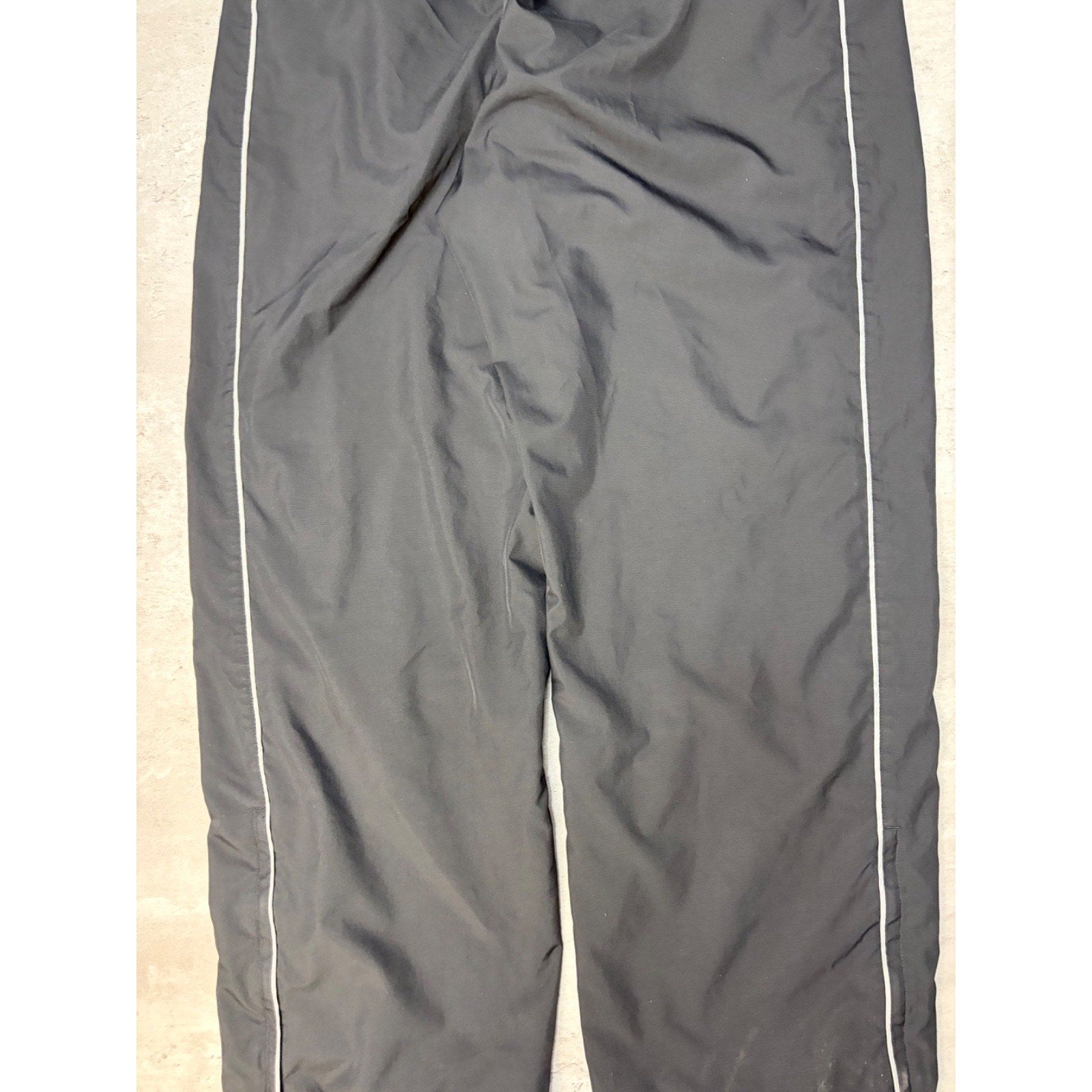 Vintage 2000s Nike Embroidered Swoosh Black Nylon Track Pants Size Large
