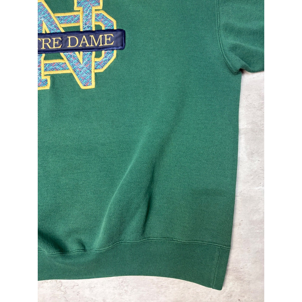 Vintage Notre Dame Fighting Irish NCAA Embroidered Logo Sweatshirt Size XL