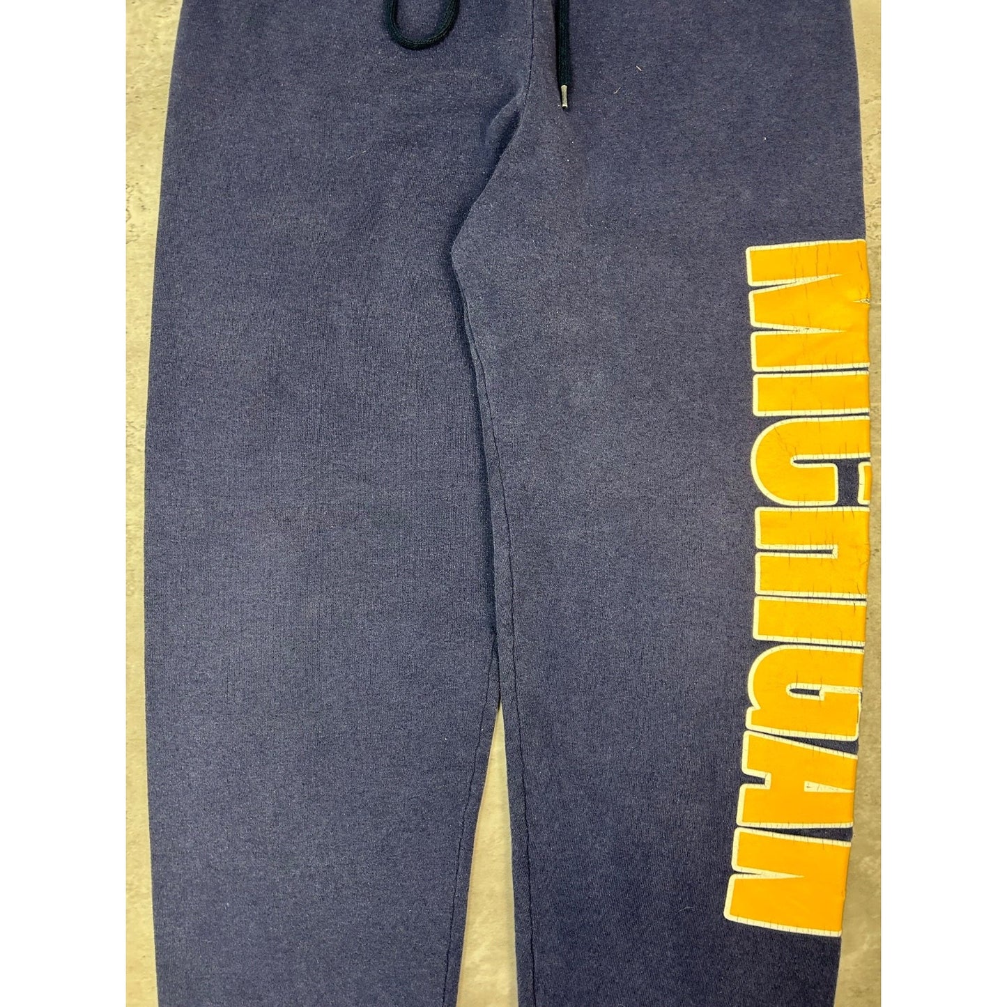 Vintage 90s Michigan Wolverines NCAA Graphic Spellout Sweat Pants Size Large