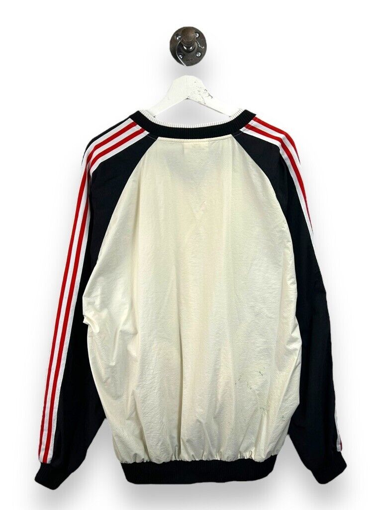 Vintage 90s Adidas Embroidered Logo Nylon Pull Over Windbreaker Jacket Sz Medium