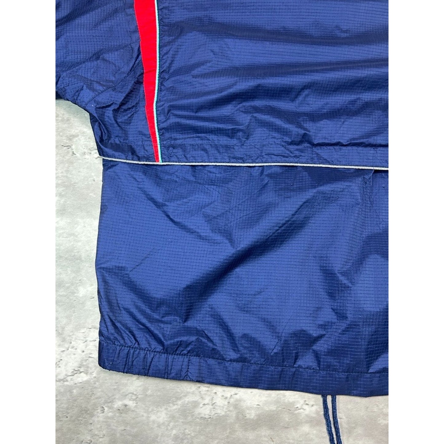 Vintage 90s Asics Gore-Tex Nylon Full Zip Windbreaker Jacket Size Medium Blue