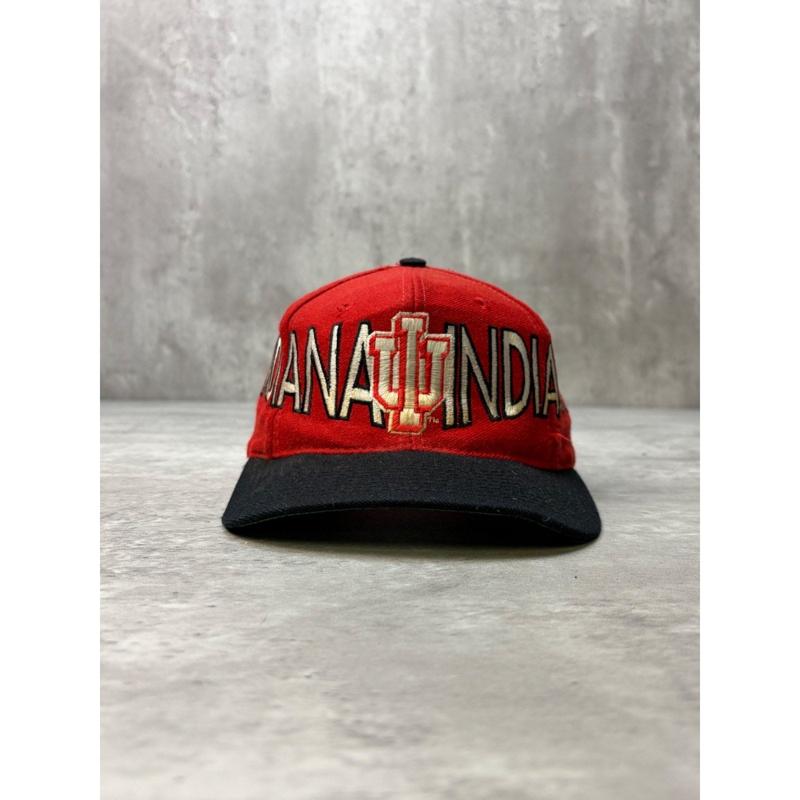 Vintage Indiana Hoosiers NCAA Wraparound Spellout Snapback Hat OSFA