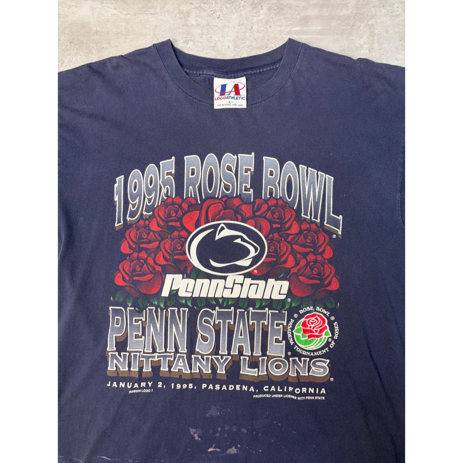 Vintage 1995 Penn State Nittany Lions NCAA Rose Bowl T-Shirt Size Large