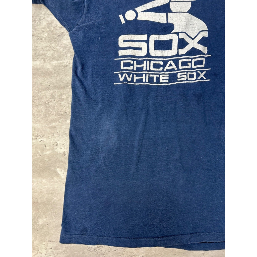Vintage 80s Chicago White Sox MLB Retro Logo Graphic T-Shirt Size Medium