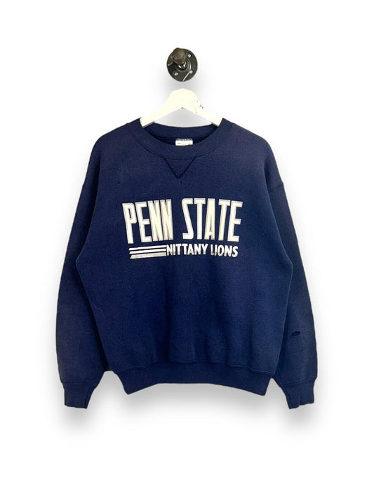 Vintage 90s Penn State Nittany Lions NCAA Spell Out Sweatshirt Size Large Blue