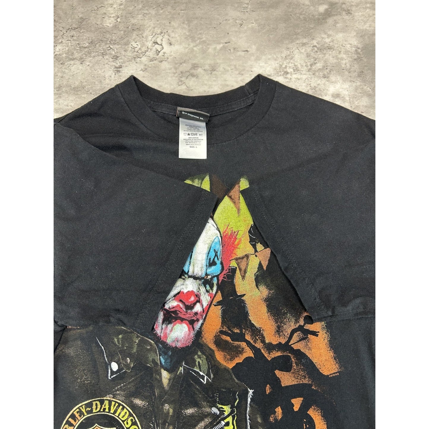 Harley Davidson Motorcycles Clown Graphic T-Shirt Size Large Black