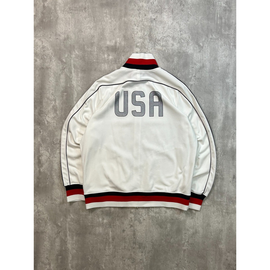 Nike Team USA Olympics Soccer White Full Zip Track Jacket Size XL