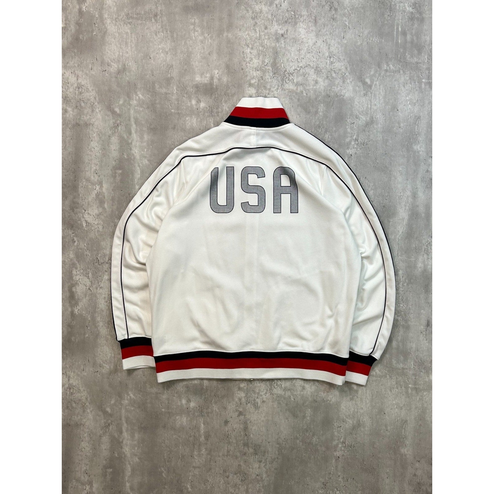 Nike Team USA Olympics Soccer White Full Zip Track Jacket Size XL