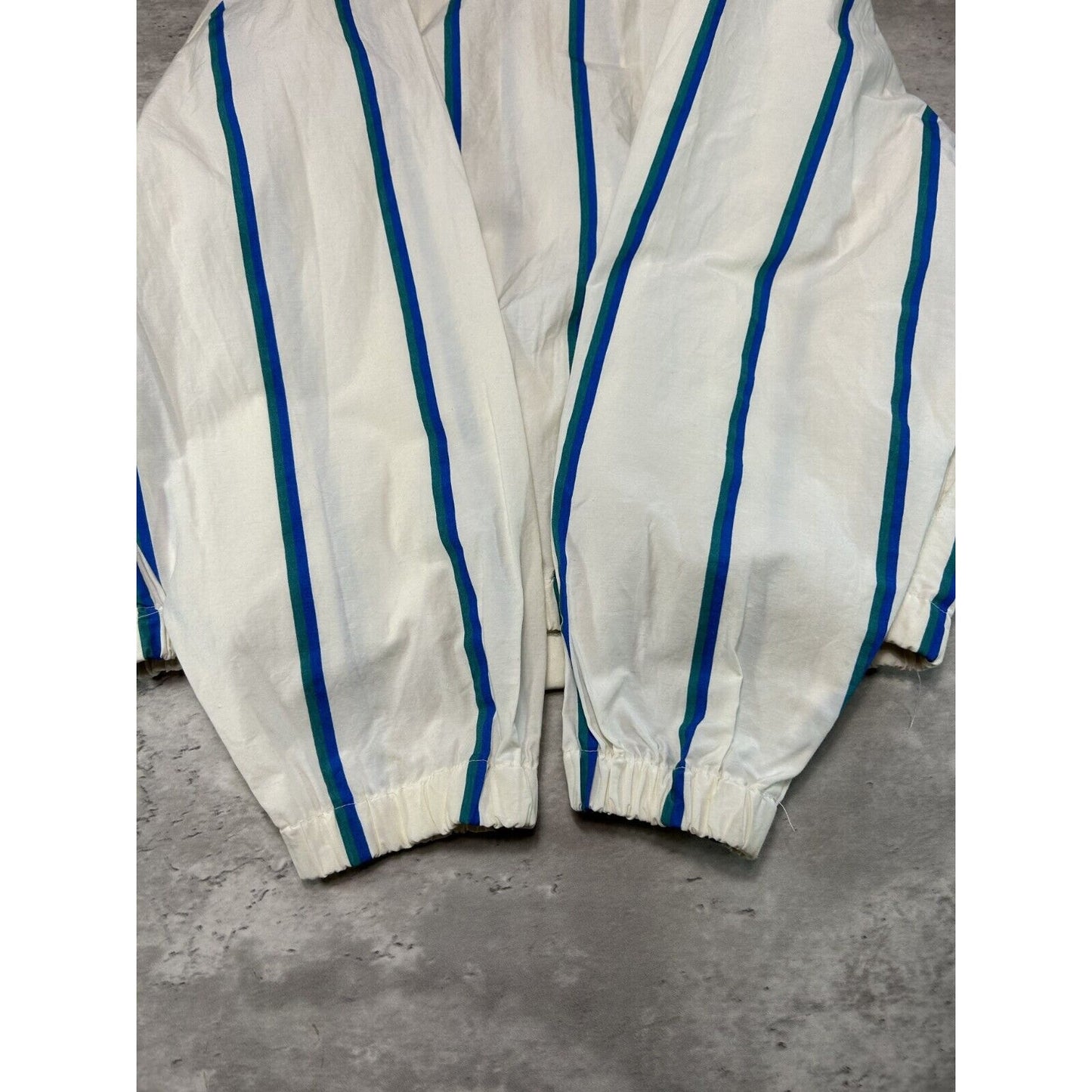 Vintage 1990s Izod Lacoste Striped Full Zip Nylon Windbreaker Jacket Size Medium