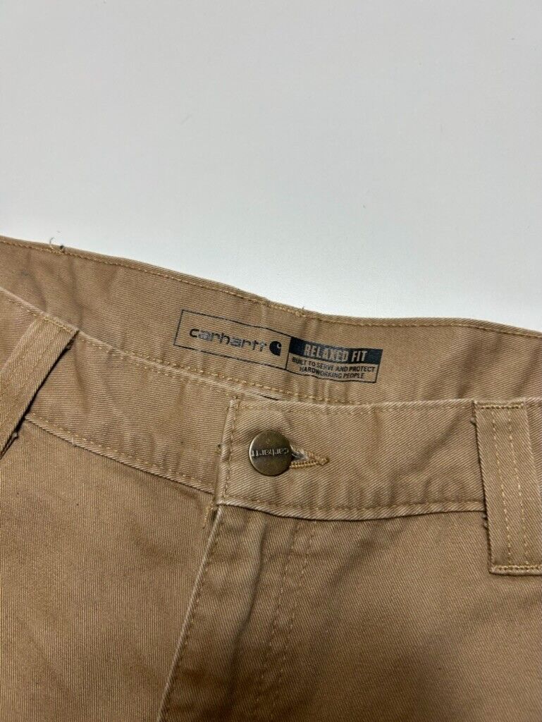 Carhartt Relaxed Fit Canvas Workwear Carpenter Pants Size 33W Beige