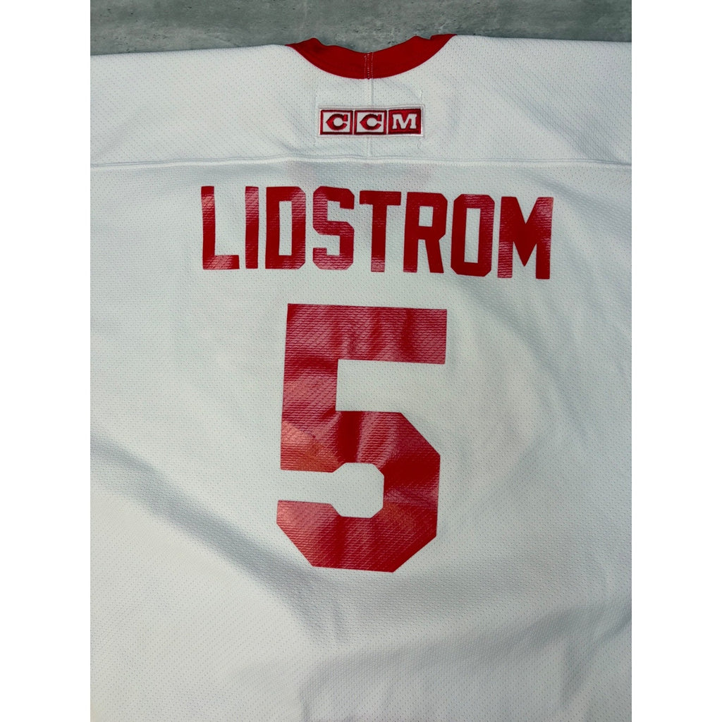 Vintage Nicklas Lidstrom #5 Detroit Red Wings NHL Stitched Hockey Jersey Sz 2XL