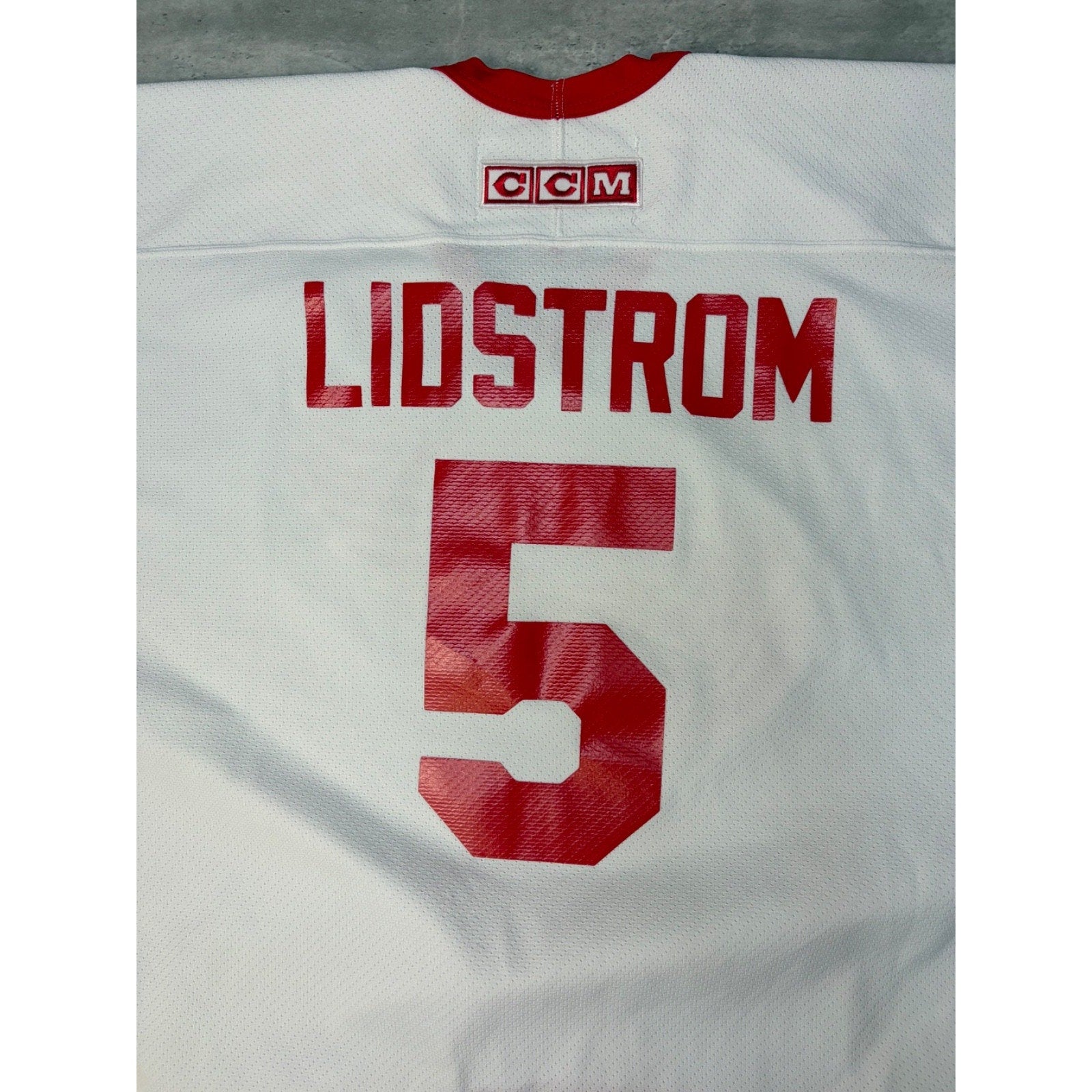 Vintage Nicklas Lidstrom #5 Detroit Red Wings NHL Stitched Hockey Jersey Sz 2XL