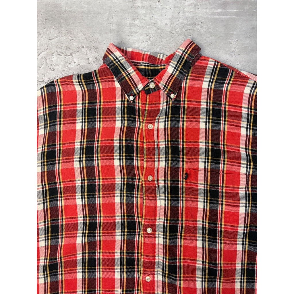 Vintage Polo Ralph Lauren Single Pocket Plaid Cropped Button Up Shirt Size XL