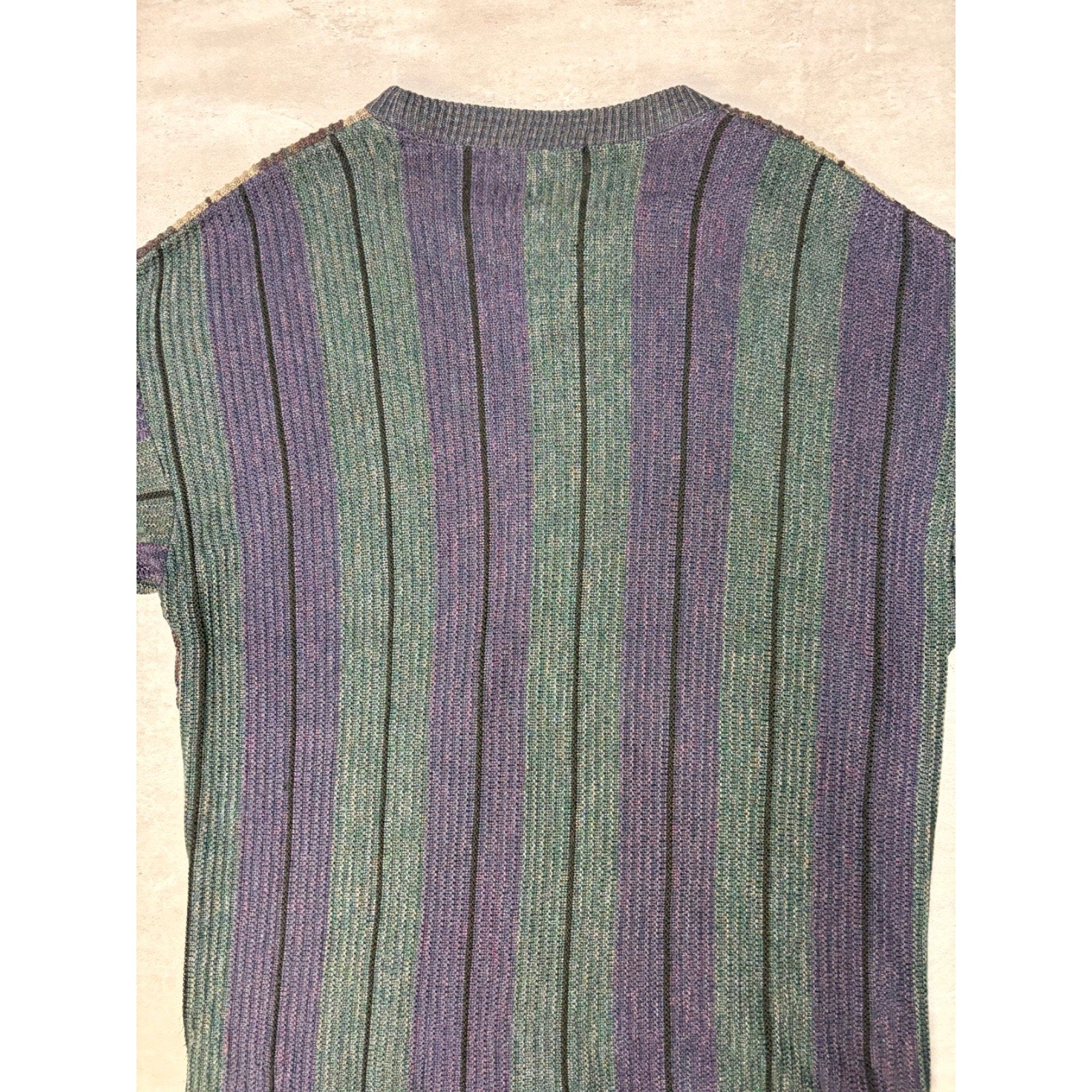 Vintage 90s Abstract Striped Pullover Knit Sweater Size Large