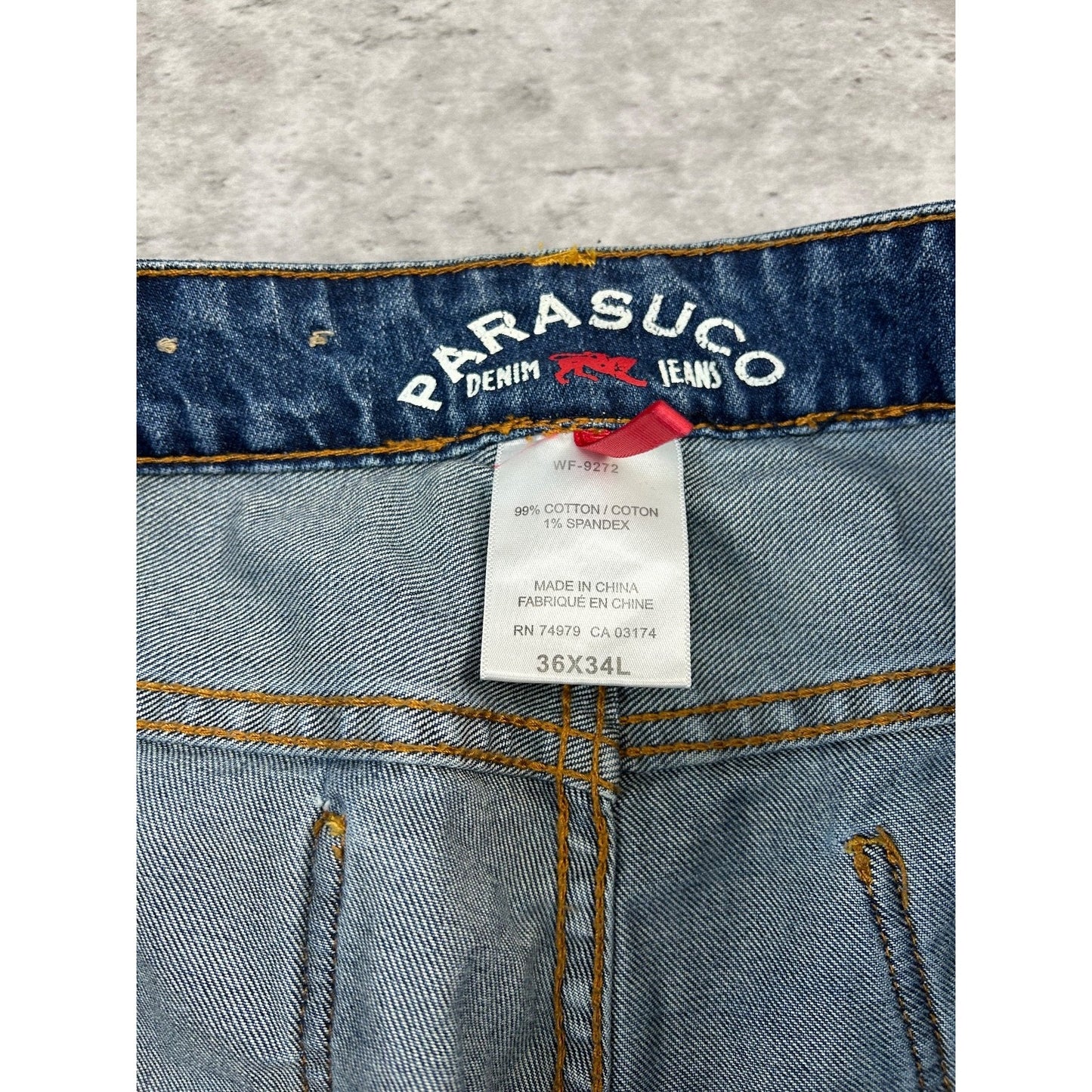 Vintage Y2K Parasuco Frayed Distressed Medium Wash Denim Pants Size 38