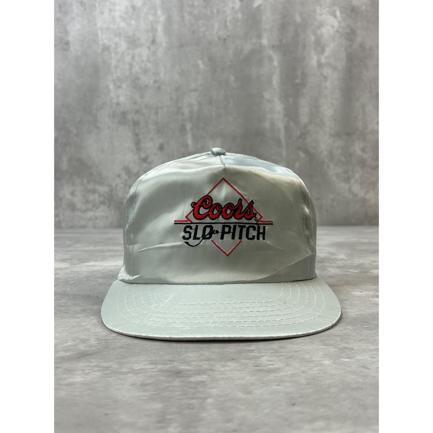 Vintage 90s Coors Slo Pitch Embroidered Spellout Beer Promo Snapback Hat OSFA