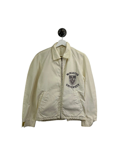 Vintage 70s/80s McMaster University Collegiate Crest Full Zip Jacket Size Large