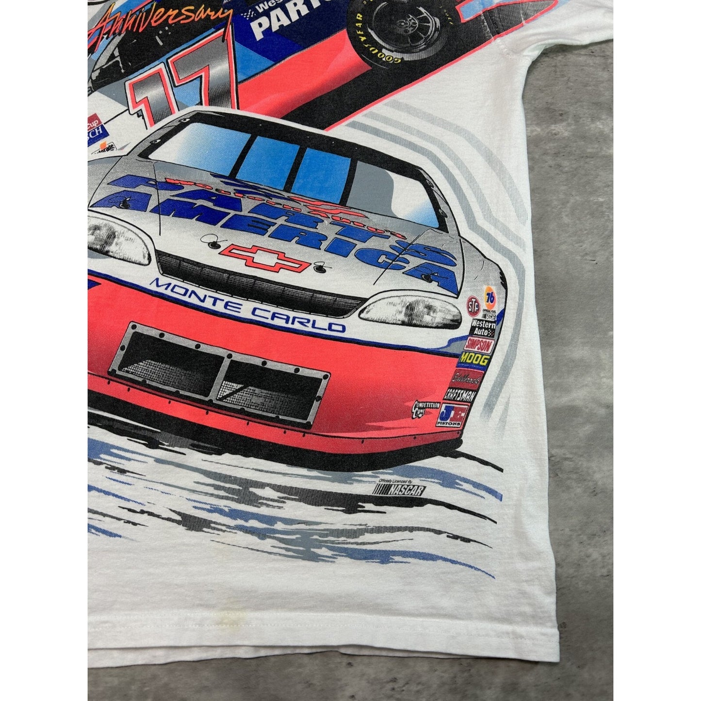 Vintage 1997 Darrel Waltrip #17 25th Anniversary Big Graphic T-Shirt Size Large