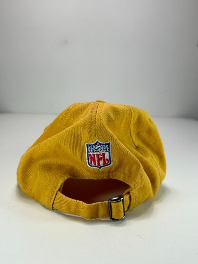 Vintage 90s Minnesota Vikings NFL Logo Athletic Strapback Hat OSFA Yellow