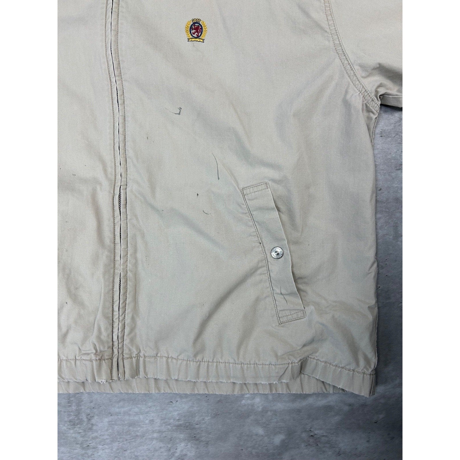 Vintage Tommy Hilfiger Embroidered Crest Harrington Jacket Size Large
