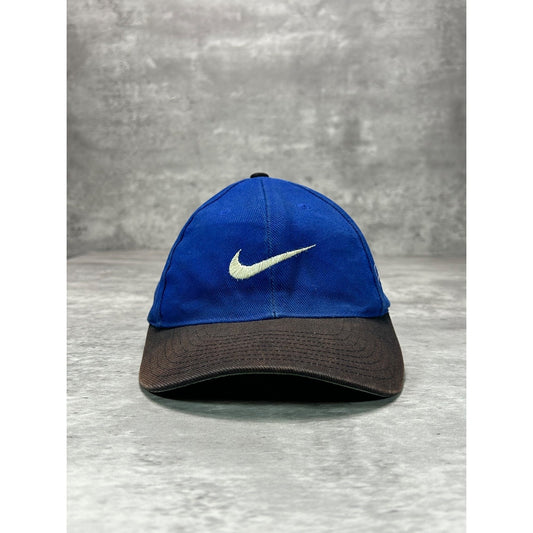 Vintage 90s Nike Embroidered Swoosh Two Tone Snapback Hat OSFA